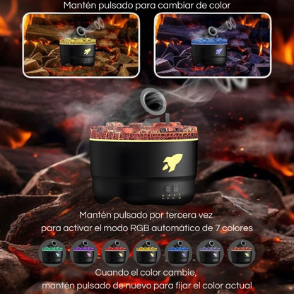 Humidificador con luz tipo cañón.